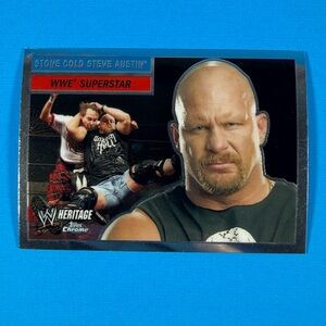 2006 Topps Heritage Chrome WWE Wrestling Card #11 Stone Cold Steve Austin